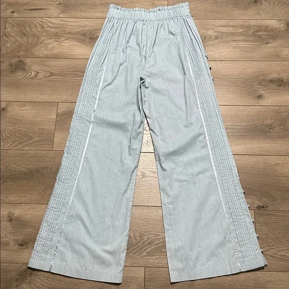 Free People × Nigel Preston Wide Flare Trousers High Rise Light Blue Size XS - Picture 8 of 15